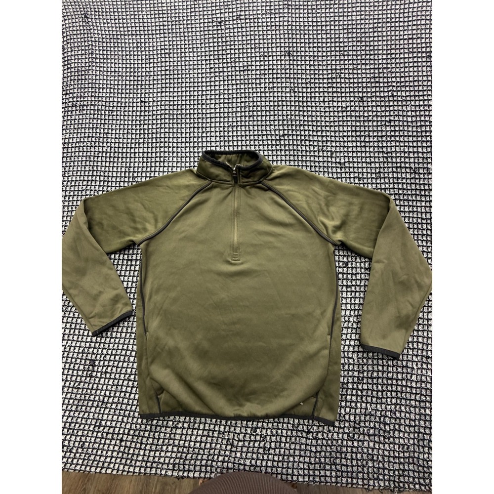 Xersion Quarter Zip Pullover Boys L 14/16 Olive Green Quick-Dri Fleece